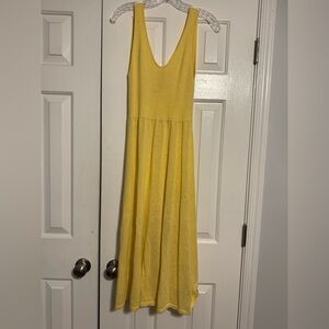 GAP Sunny Yellow Linen Blend Midi Dress